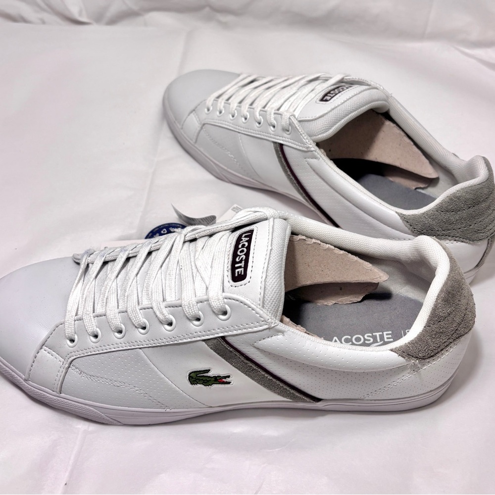 Lacoste White Sneakers with Gray Accents